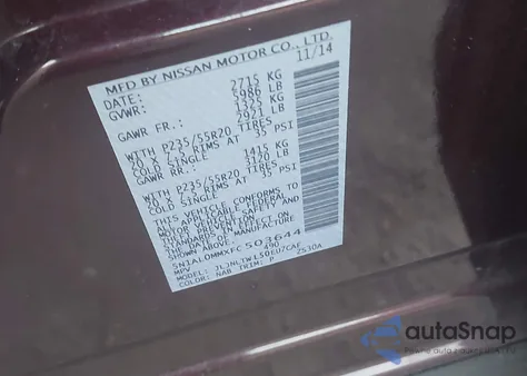 2015 Infiniti Qx60 из США, поврежденный, VIN 5N1AL0MMXFC503644